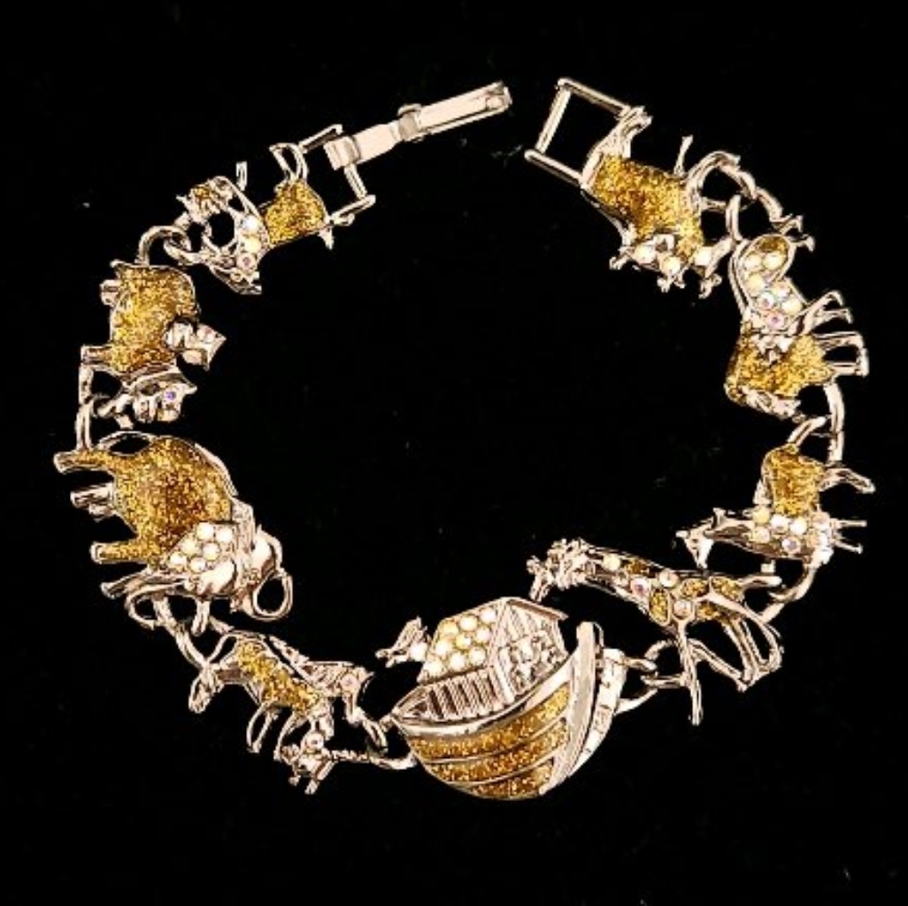 Noahs Ark Link Silvertone Bracelet